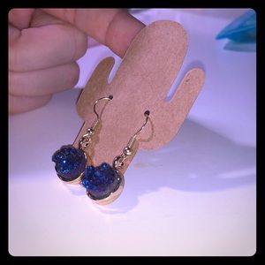 Blue geo earrings